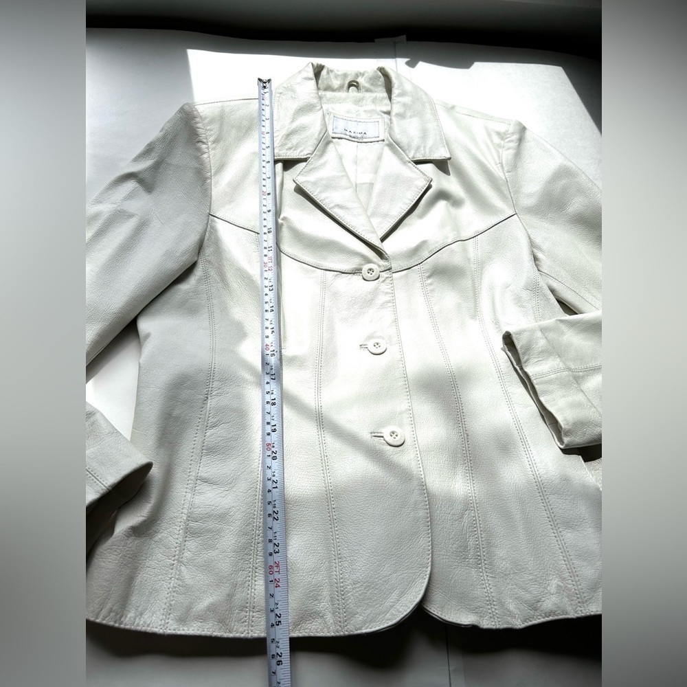 Vintage Wilsons Leather Maxima classic Jacket off white size M - Picture 6 of 10